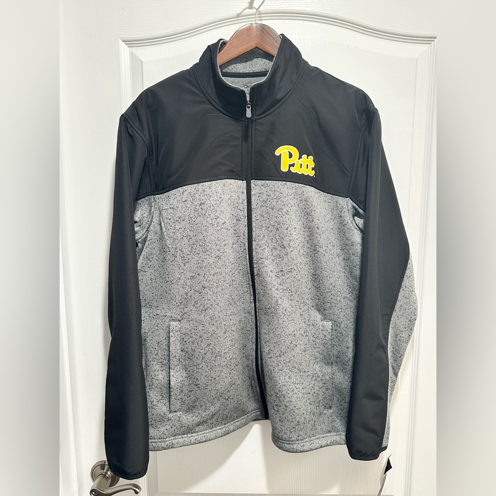 University of Pittsburgh Pitt Men’s Full Zip Gray & Black Jacket, Size: XXL